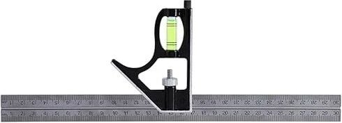 Thumbnail - Lntyq - 300 mm verstellbarer Ingenieurwinkel, Zimmermannswinkel, Kombinationswinkel, Kombinationswinkel-Set, rechtwinkli...