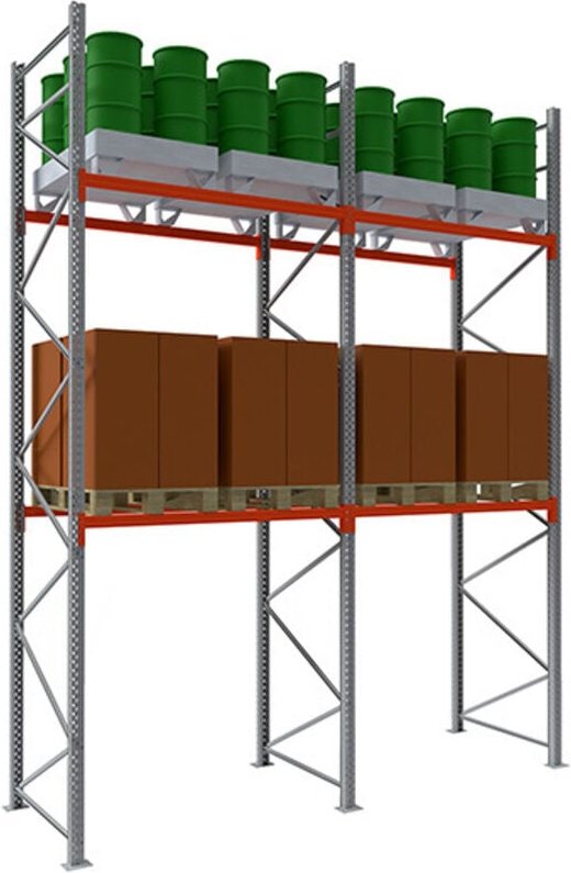 Palettenregale 2 Ebenen - Startmodul - Länge 2700mm - RAYPAL/P/2N/3527/D