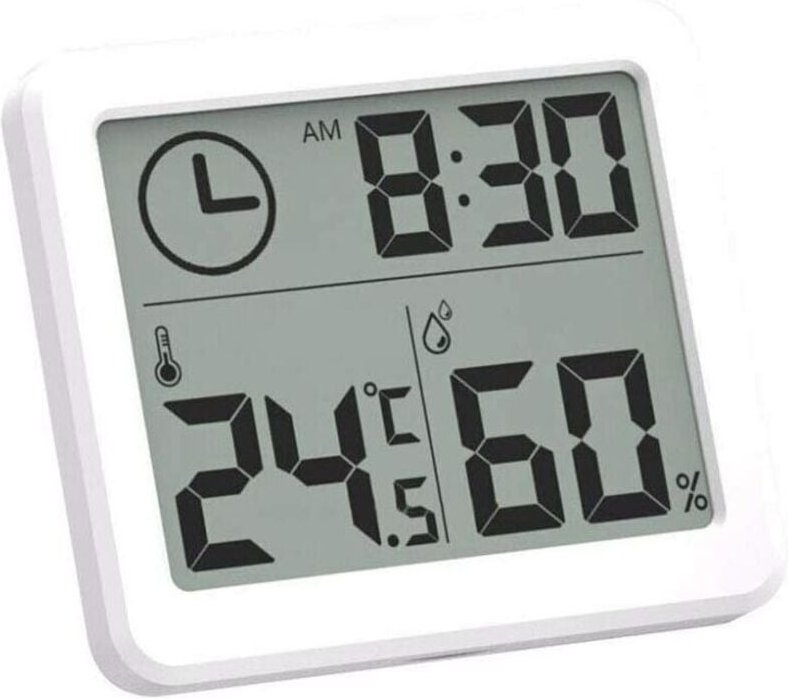 Digitales LCD-Hygrometer-Thermometer für den Innenbereich. Temperatur- und Feuchtigkeitsanzeige. Weckerfunktion. Tempera...