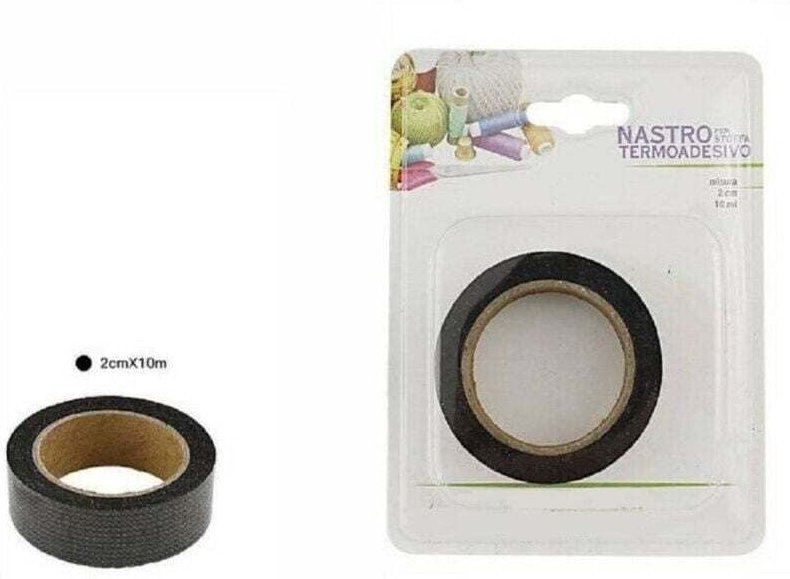 Ymyny - Schwarze Stoffbandrolle zum Aufbügeln, 20 mm x 10 m –