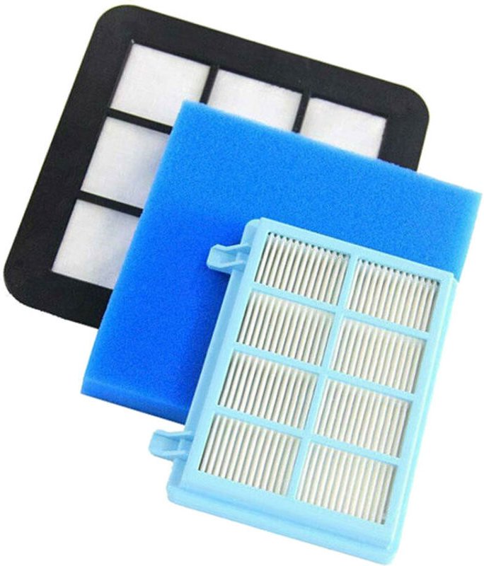 Filterset 3in1 für Philips Power Pro Compact / Active fc 9330 fc 9331 fc 9332 fc 9333 fc 9334 fc 9350(HEPA Abluftfilter,...