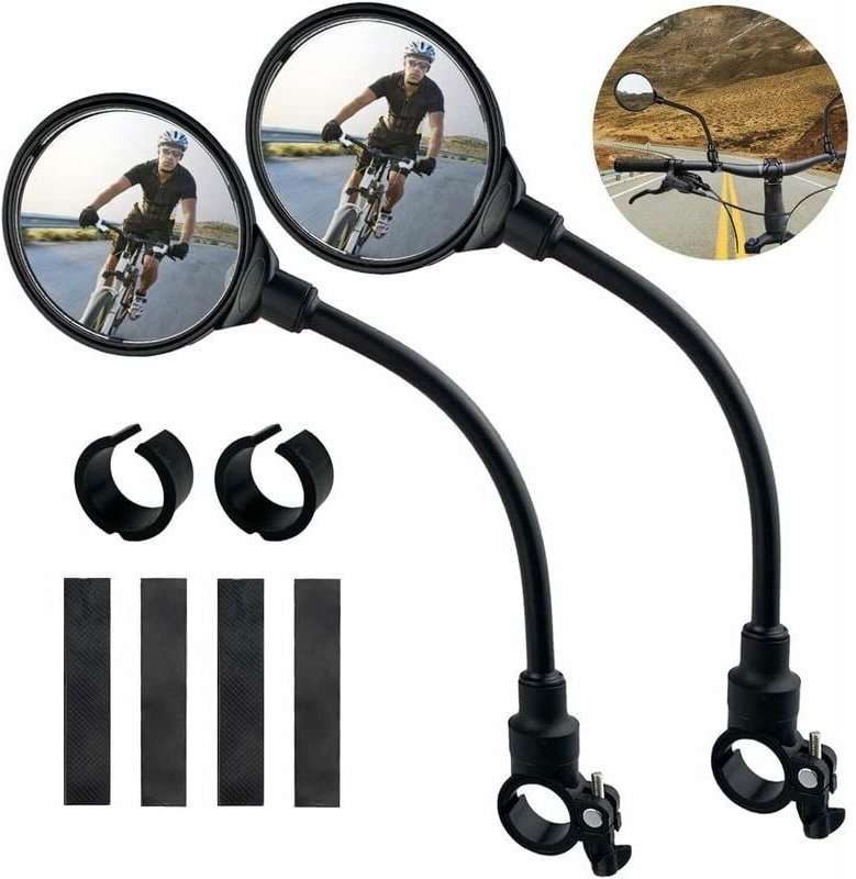 Thumbnail - CHOYCLIT 2er Set Fahrradrückspiegel für Lenker, 360° Verstellbarer Bike Rückspiegel, Elektroroller Rückspiegel, Rückspie...