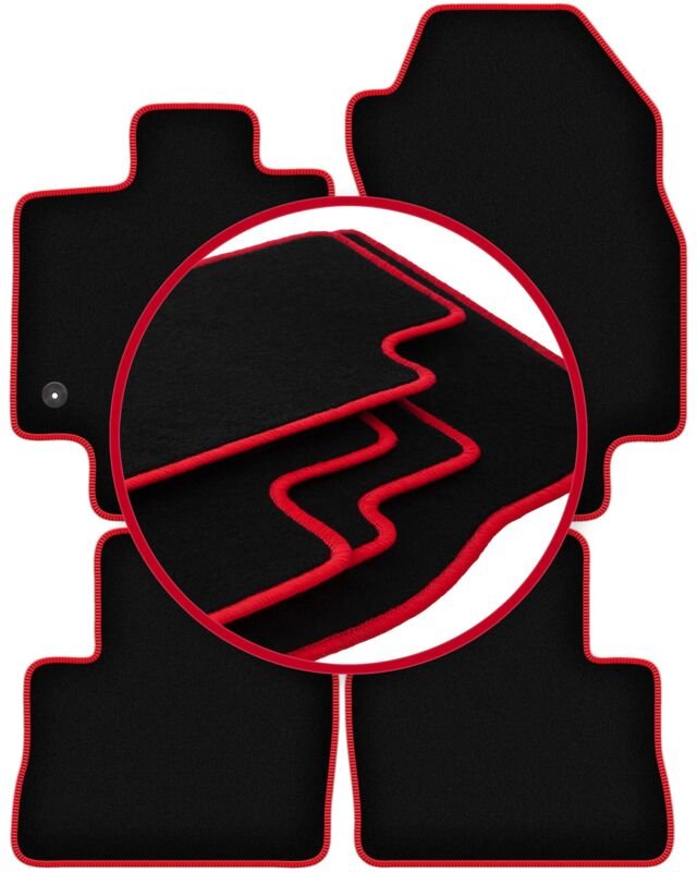 CARLUX-RED Autofußmatten für: Toyota RAV4 V Hybrid SUV (2019-)