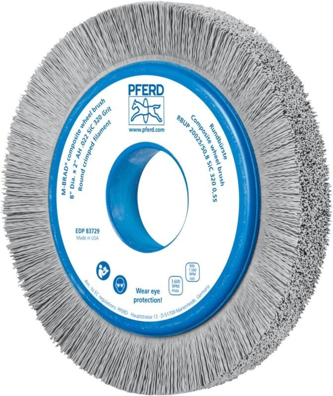 Composite Rundbürste rbup ø 200x25x50,8 mm Bohrung SiC-Filament-Ø 0,55 mm Korn 320 stationär - Pferd