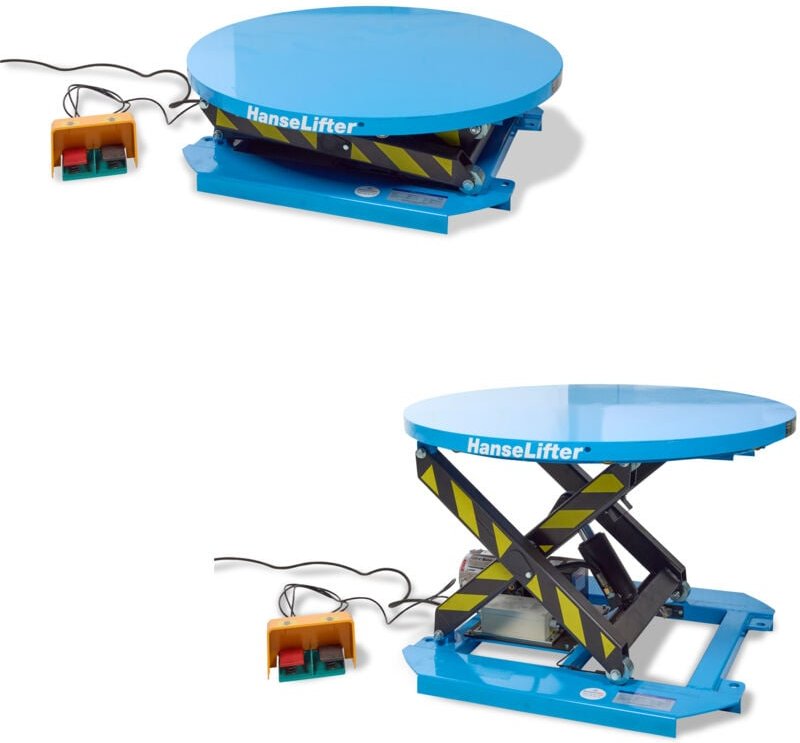 Hanselifter Stationärer Hubtisch mit drehbarer Plattform Hubhöhe 700mm Tragkraft 1000kg Betriebsspannung 230 V