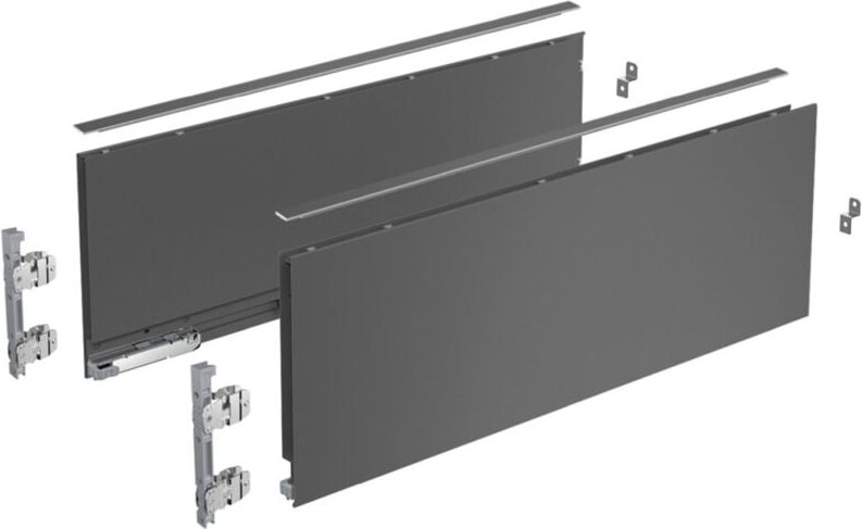 Hettich Zarge AvanTech YOU Set, Höhe 187 mm, NL 450 mm, anthrazit, links und rechts
