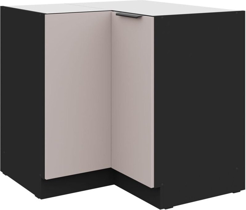 Küchen Preisbombe - Küchen Eckunterschrank 90x90 cm Küche arona Kaschmir beige matt + Schwarz matt Küchenzeile Küchenblo...
