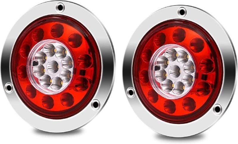 LKW-Rücklicht, rund, 19 LEDs, Anhängerbremse, Stopp-/Blinker-Rücklichter, 2 Stück, wasserdicht, zweifarbig, Rücklicht, K...