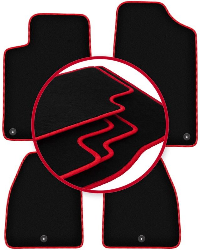 CARLUX-RED Autofußmatten für: Peugeot 607 Limousine (1999-2010)