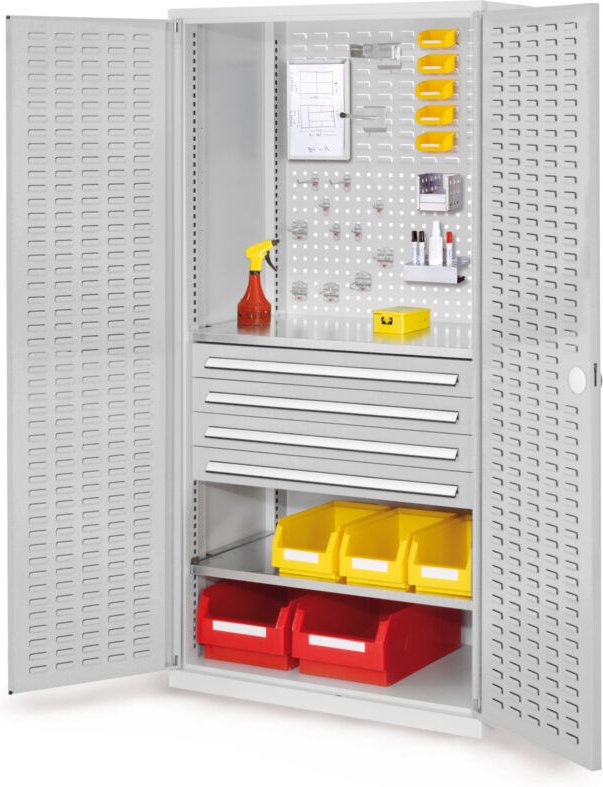Kappes ®RasterPlan Schubladenschränke 1950x1000x600mm Schlitzplattentüren Modell 23 lichtgrau