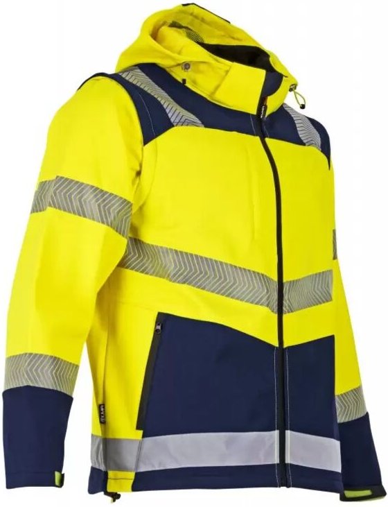 LMA - Viseur High Visibility Jacket - Softshell 3 Lagen - Gelb/Marine - T3 m 2227 T3