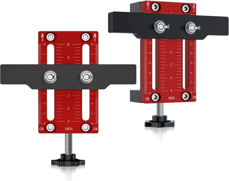 2er-Pack Positionierungslehre für Schranktüren, verstellbares Stanzwerkzeug aus Aluminiumlegierung für Präzisionsmessung...