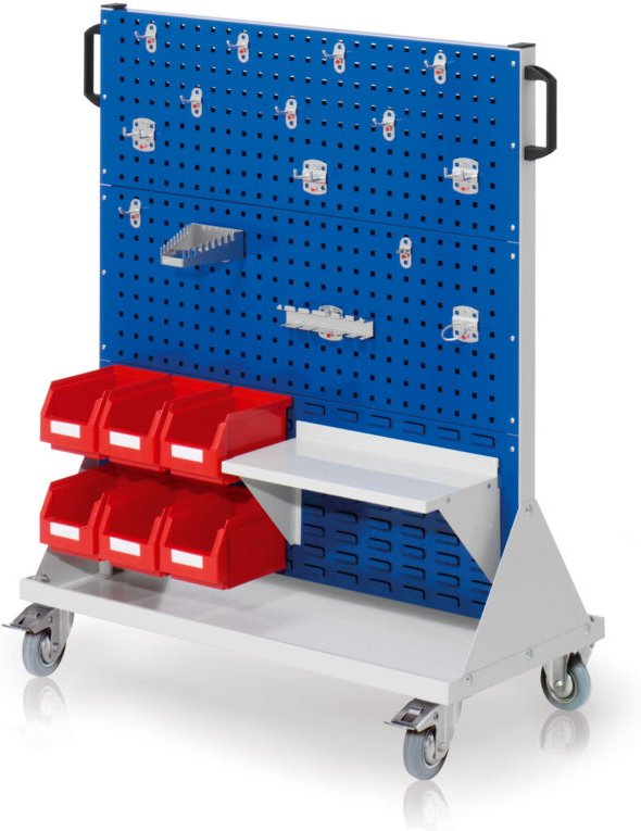 Kappes RasterMobil® mobiler Arbeitsplatzschrank Größe 3 1230x1000x500mm 4 Lochplatten 2 Schlitzplatten 28-teilig - enzia...