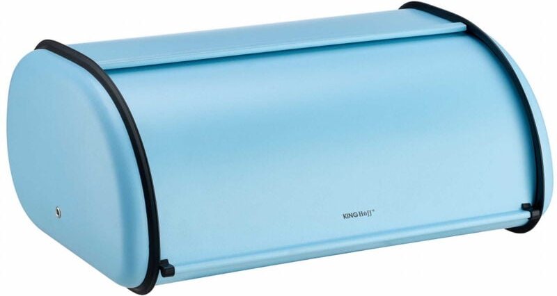 Großer Brotkasten aus Stahl 44cm mattblau KINGHOFF KH-1869