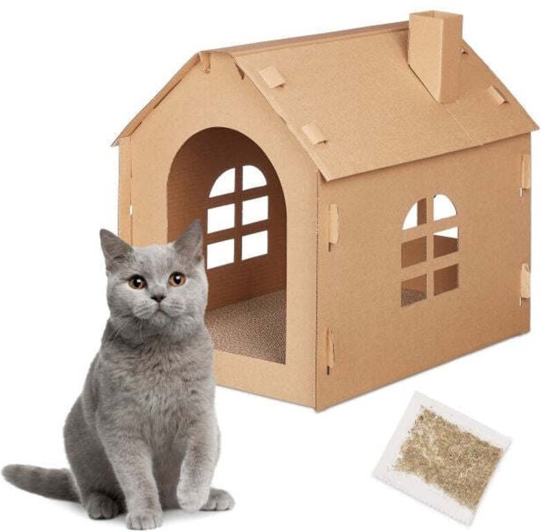 Thumbnail - Cardboard cat house scratching board