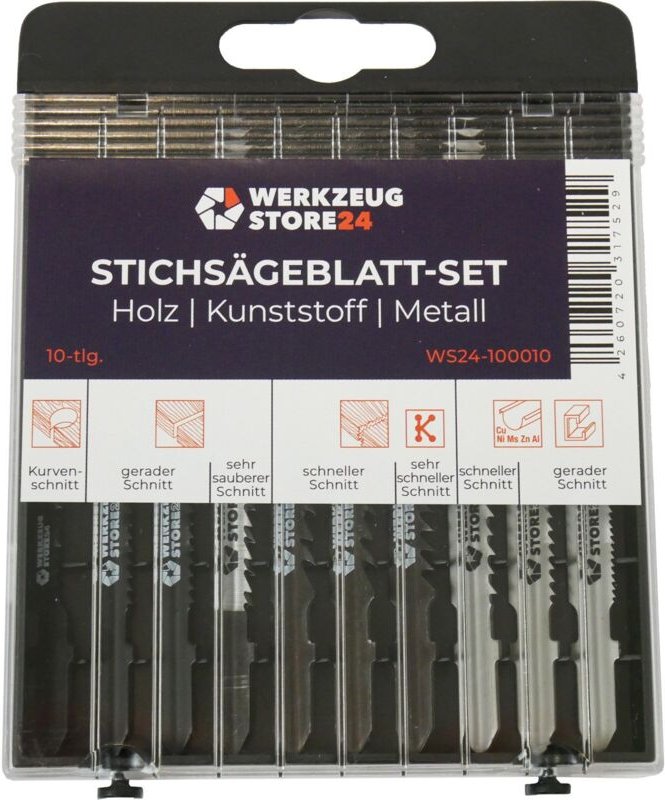 Stichsägeblatt-Box 10tlg. Holz/Metall 100010 - Ws24