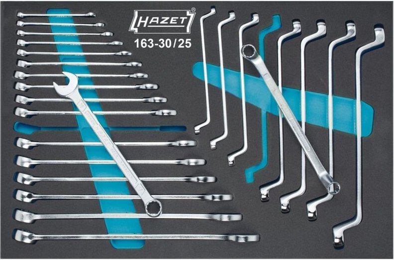 Ring-Maulschlüssel- / Doppel-Ringschlüssel Satz 163-30/25 ∙ Außen Doppelsechskant Profil, Außen Doppelsechskant-Traction...