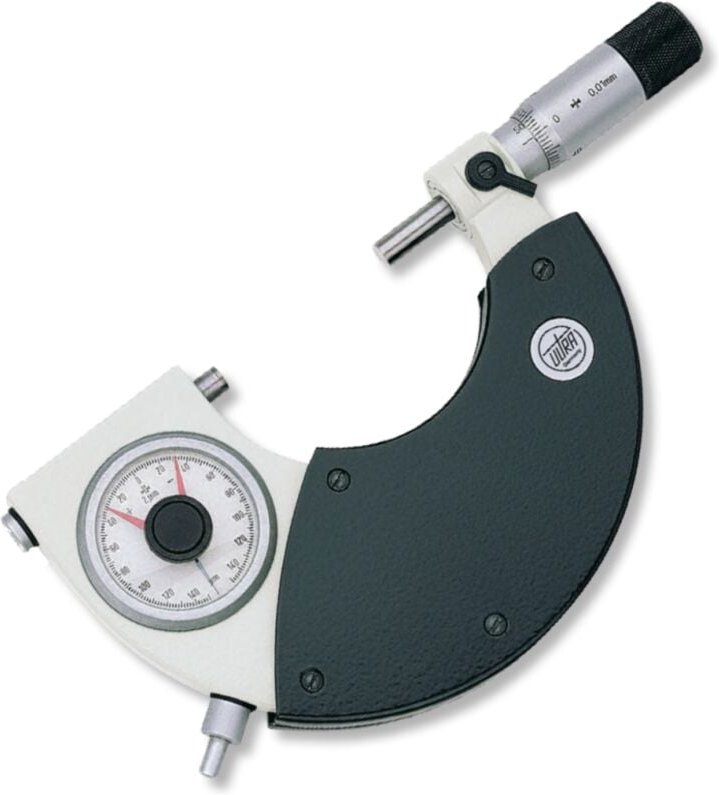 Ultra Präzision - Bügelmessschrauben mit Feinzeiger und Anlüftung 100-125/0,002/0,01mm