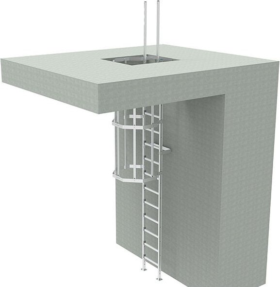 Echelle Direct - Ortsfeste Steigleitern für Deckenauslauf - Bauhöhe 7.00m - CS/2SD/700