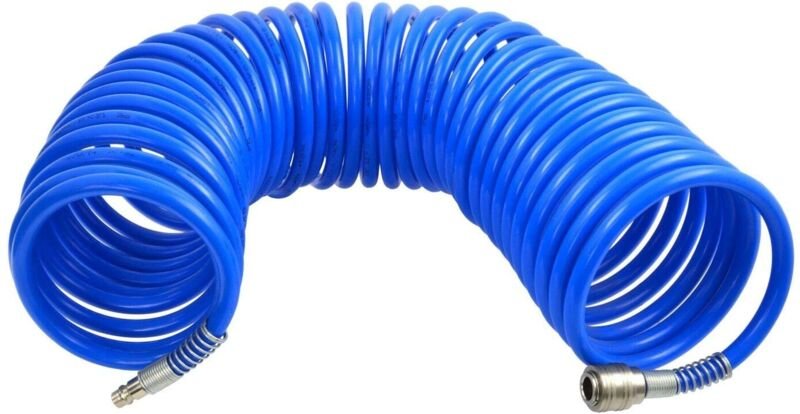 Przewód / wąż pneumatyczny spiralny polietylenowy 8 x 12 20m, ze złączkami