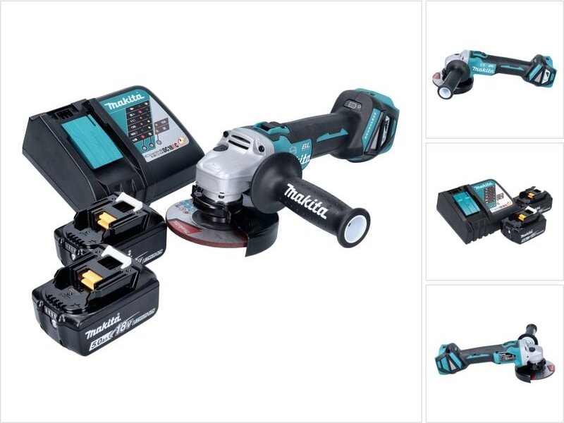 Dga 513 rt Akku Winkelschleifer 18 v 125 mm Brushless + 2x Akku 5,0 Ah + Ladegerät - Makita