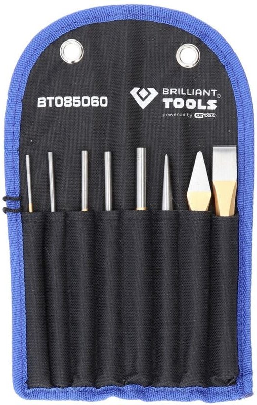 Brilliant Tools - Meißel und Splintentreiber / Durchtreiber-Satz, 8-tlg