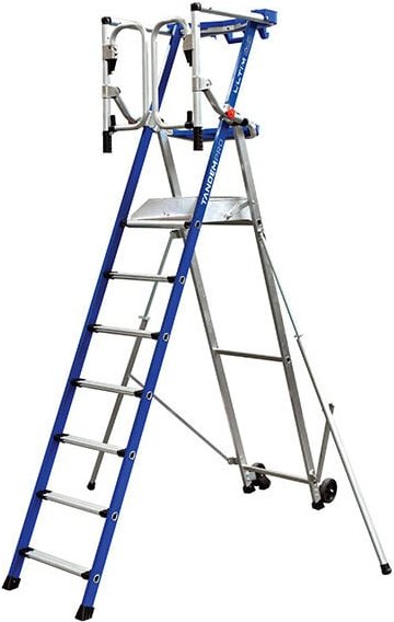 Matisère - Podesleiter Aluminium 7 Stufen - Max. Arbeitshöhe 3.70m - PIRLF7-U/ALU