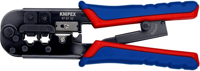 Thumbnail - 97 51 10 Crimpzange f. Westernstecker mit Mehrko. brün. 190 mm - Knipex