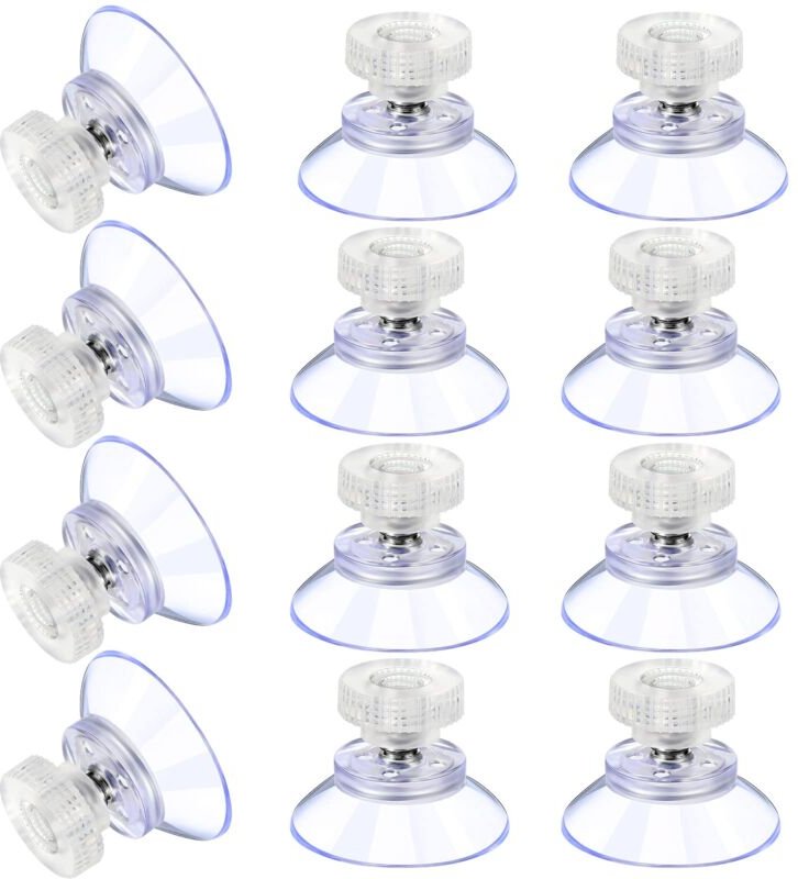 12 große Saugnäpfe, Kunststoff-Saugnäpfe, transparenter Antikollisions-Saugnapf, Gummi-Schraubenmutter, Metall-Saugnapf,...