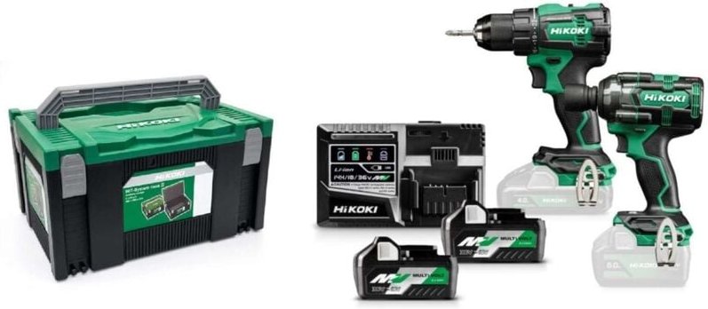 HiKOKI Combo-Kit Akku Bohrschrauber + Schlagschrauber KC18DE