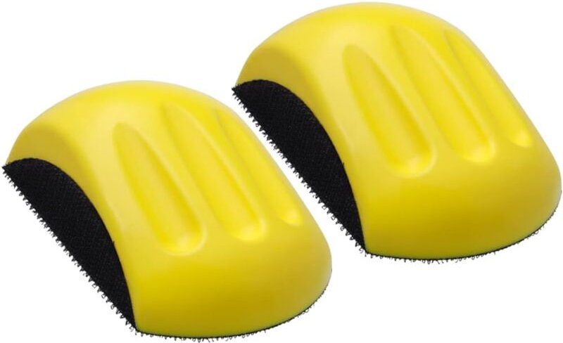 Set mit 2 mausförmigen Schleifblöcken, 5'' gelbes Schleifpad, manueller Schleifblock zum Polieren und Restaurieren von H...