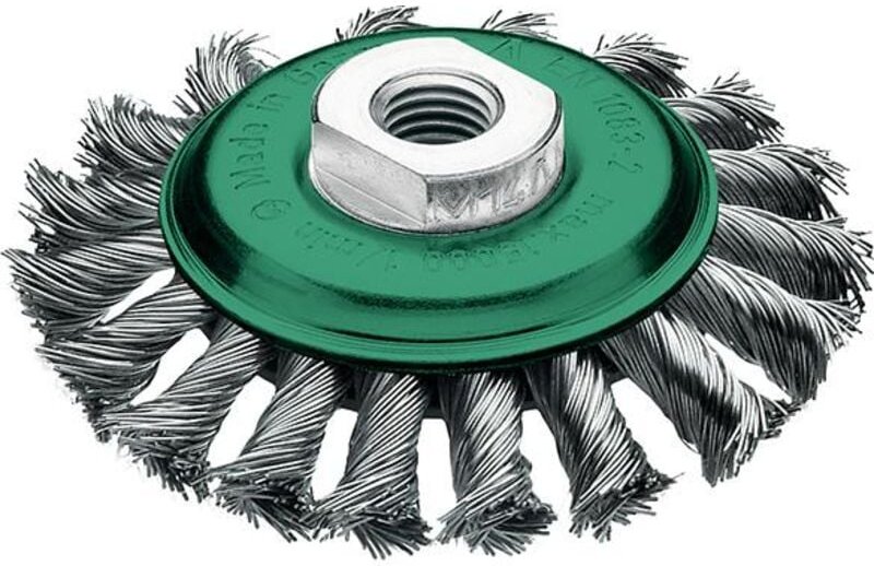 Lessmann Kegelbürste Edelstahl 115x12mm gezopft 0,5mm