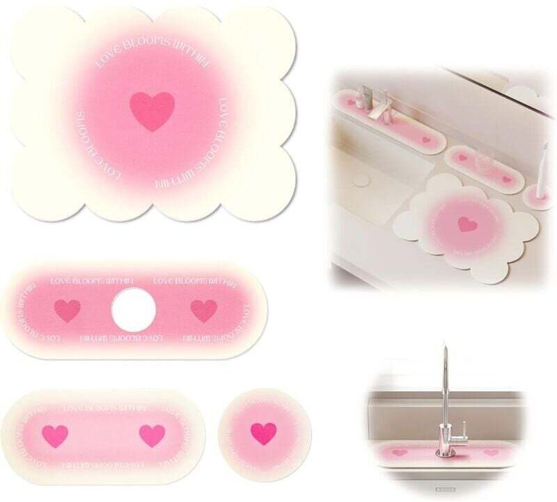 Saugfähige Abtropfmatte, Barmatte - 4 Stück, rutschfeste Abtropfmatte, saugfähige Abtropfmatte, Spülbeckenmatte für Küch...