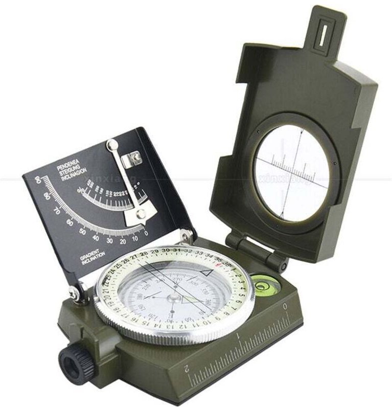 Professioneller Militärkompass, IP65 wasserdichter Metallkompass, fluoreszierender Sichtkompass, ausgestattet mit Neigun...