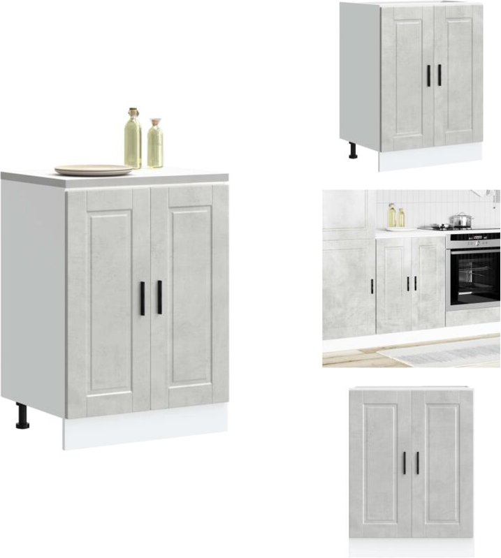 Küchenunterschrank Porto Betongrau Holzwerkstoff - Küchenunterschrank - Küchenunterschränke - Küchenschrank - Spülenunte...