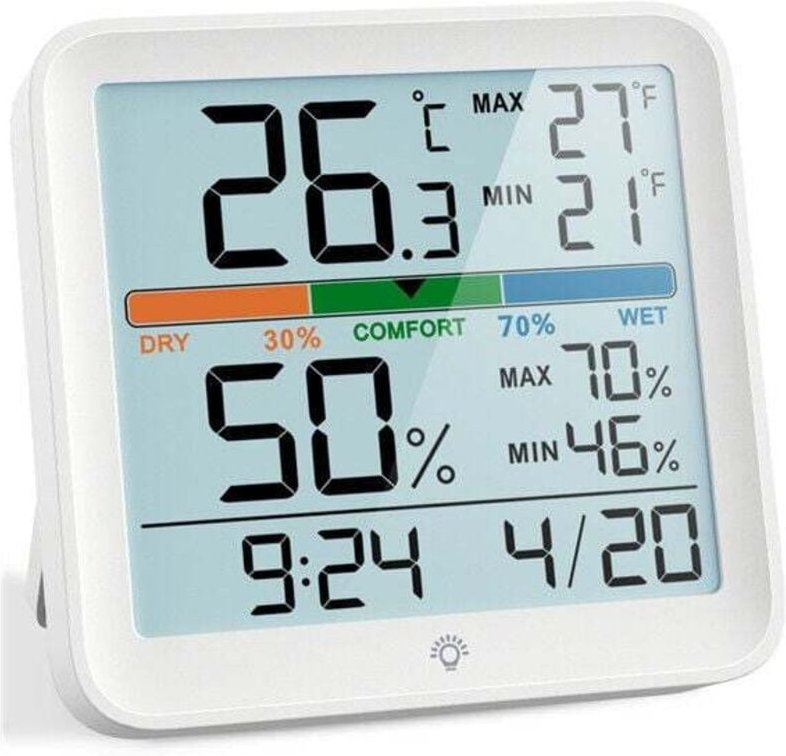 Digitales Thermometer-Hygrometer, digitales Tischthermometer mit Temperatur- und Feuchtigkeitsmonitor, präzises Feuchtig...