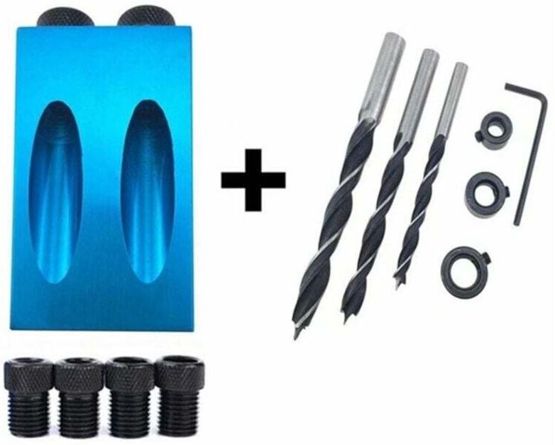 15-Grad-Winkel-Schräglochsucher, blau, Aluminiumlegierung, Bohrer-Gruppenlochsucher