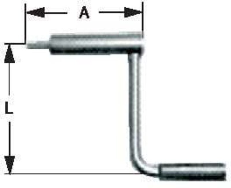 Röhm Handkurbel, Außensechskant 12, Länge 90, Drehbarer Ballengriff, Größe 4 - 134499