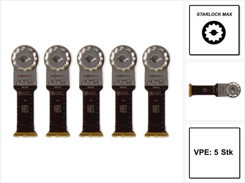 Fein - 5x E-Cut Carbide Pro Sägeblatt StarlockMax 35 mm - 63502238230