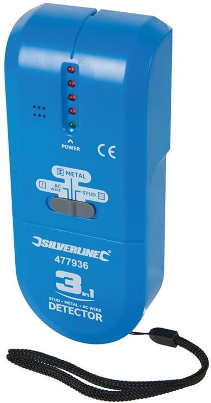 Silverline - Kompaktes Ortungsgerät mit drei Funktionen Für 9-V-Batterie (PP3)