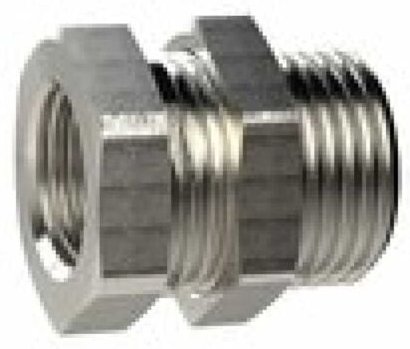 Schottverschraubung, g 3/8 a., g 1/4 i., Messing vernickelt - Riegler