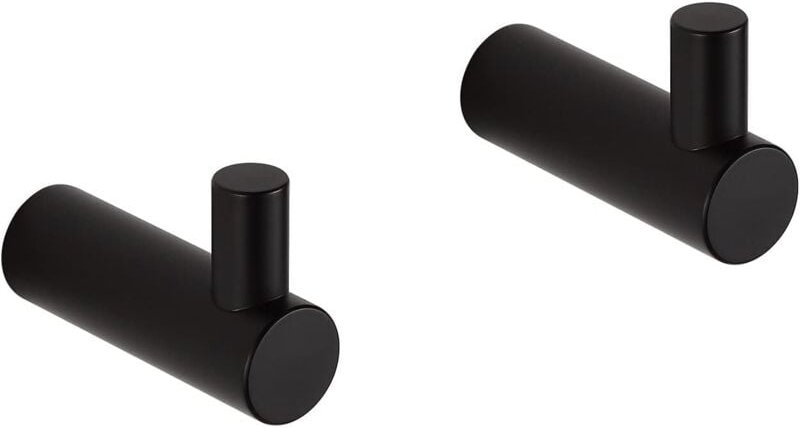 Set mit 2 Wandhaken aus Edelstahl für Bad und Küche, Schwarz - Ahlsen