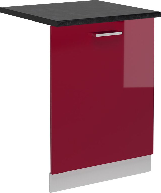 Vicco - Geschirrspülblende R-Line, Bordeaux Hochglanz, 60 cm , ap Anthrazit