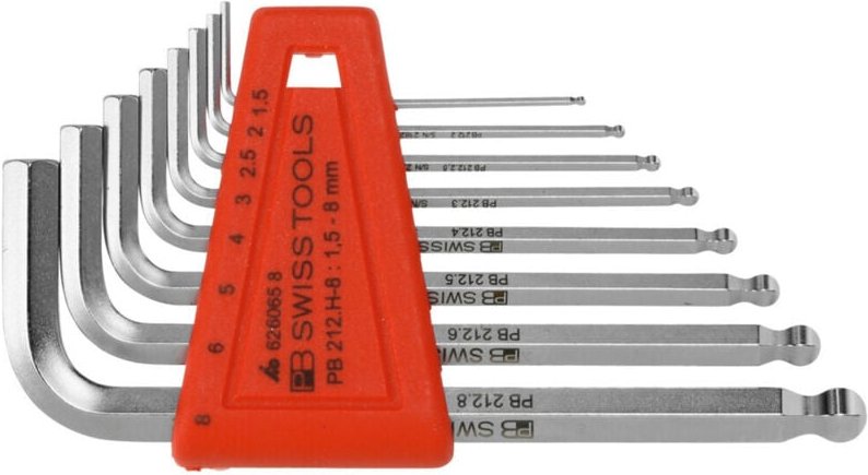 Thumbnail - Pb Swiss Tools - Sechskant-Winkelschraubendreher-Satz, mit Kugelkopf, verchromt, 8-teilig