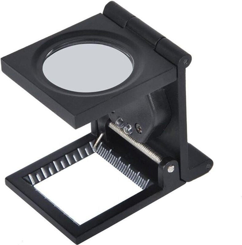 Thumbnail - Fitags - LED-Faltständer, Stoff-Lupe, quadratische Lupe, Vergrößerungsglas mit 10-facher Linse, Uhren-/Juwelierwerkzeug,...