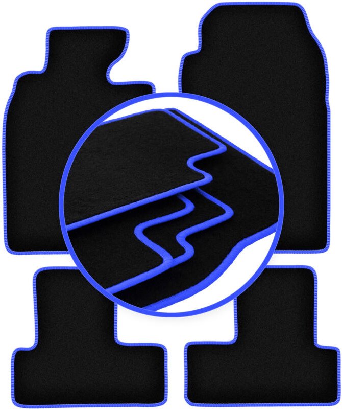 CARLUX-BLUE Auto-Fußmatten für: Mini Cooper One R50 Fließheck (2001-2007)