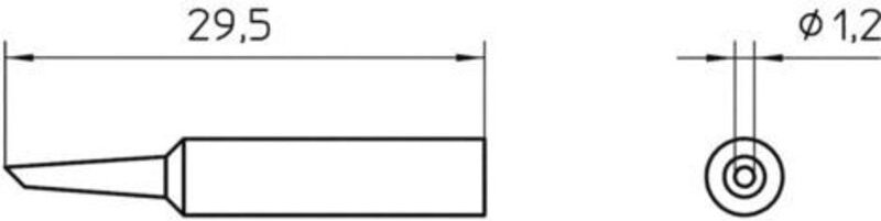 Weller - xnt 4 Lötspitze Rundform, abgeschrägt 45° Spitzen-Größe 1.2 mm Inhalt 1 St.