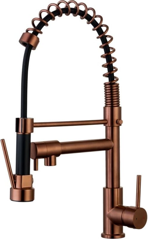 Essebagno - Big Pro Spültischarmatur mit Kupfer-Duscharmatur