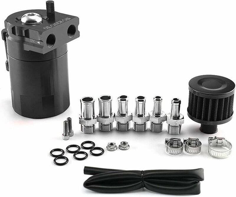 300 ml Aluminium-Ölauffangbehälter, Autotank, Luftabscheider, Universalluft mit Luftfilter, Schlauch und anderem Zubehör...