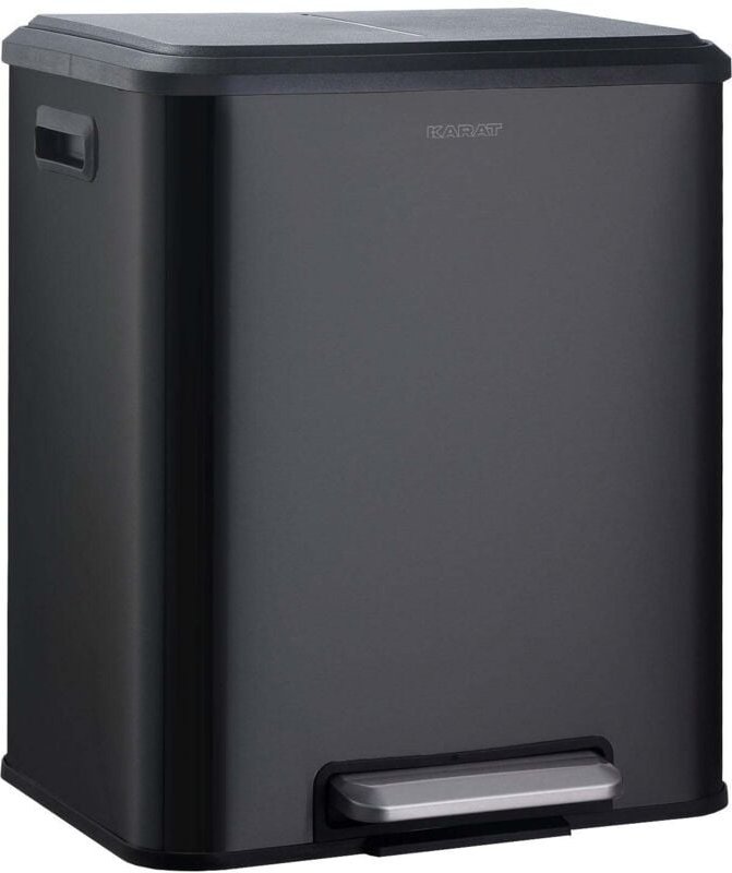 Karat - Mülleimer Jack 30 l Fassungsvermögen 2-fach Mülltrennung Schwarz